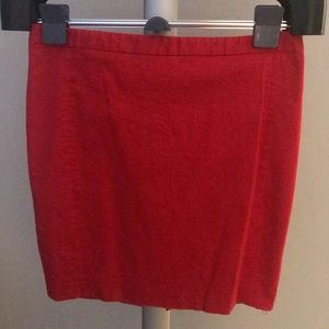 Express Red Pencil Skirt with Zipper Back